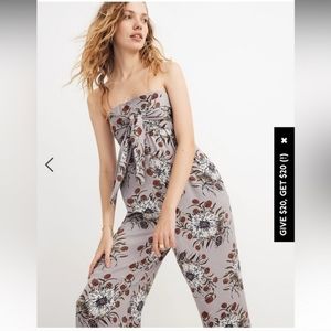 New Madewell Jumpsuit Purple Halter top with Flowers size 12